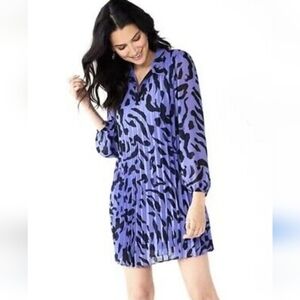 Nine West Blue and Black Animal Print Dress